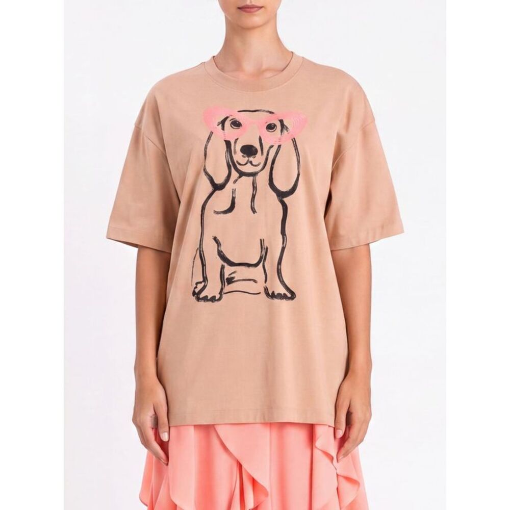 Actitude Twinset Women Actitude Twinset Cotton T-Shirt With Dog Print